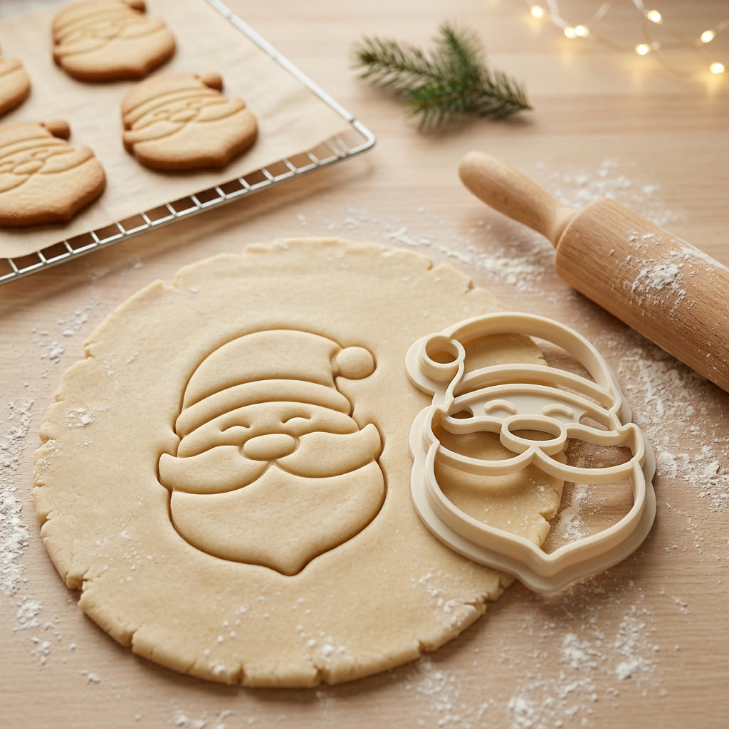 Weihnachtsmann – Weihnachts-Keksausstecher mit Prägung – 6x4cm